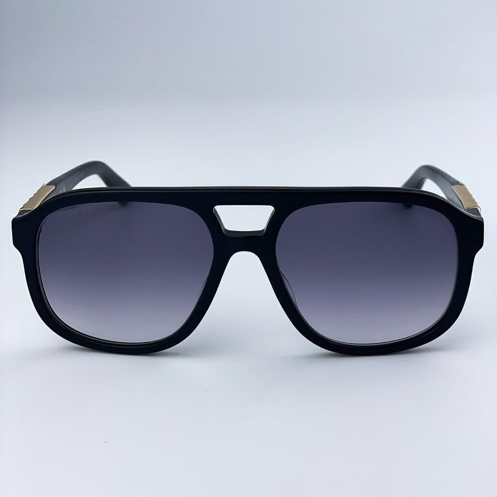 NEW Gucci GG1188S 002 Black Grey Gradient Pilot Unisex Sunglasses